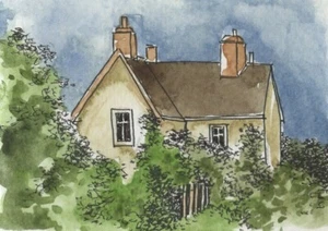 ACEO Contemporary Original Modern Watercolour Painting British landscape 91 - Picture 1 of 3