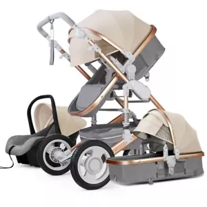 2021 High Landscape Baby Stroller 3 in 1 With Car Seat and Stroller Luxury - Picture 1 of 24