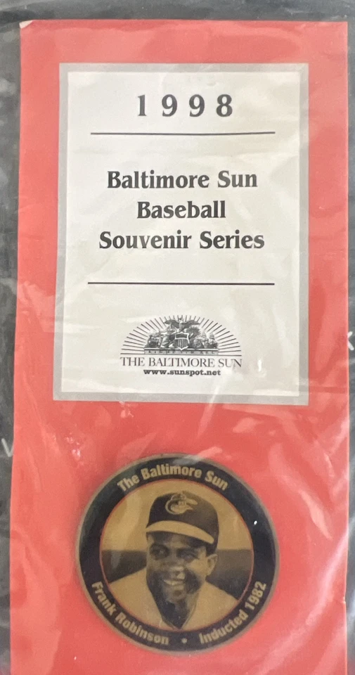 Prendedor de la serie de recuerdo de béisbol Baltimore Sun 1998/Frank Robinson Foto 1 de 1