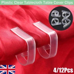 4/12pcs Adjustable Plastic Table Cloth Clips Table Cover Skirt Holders Tools UK - Picture 1 of 16