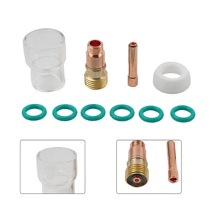 10PCS TIG Welding Torch Stubby Gas Lens #12 Pyrex Cup Kit for WP-17/18/26 - Imagen 1 de 20