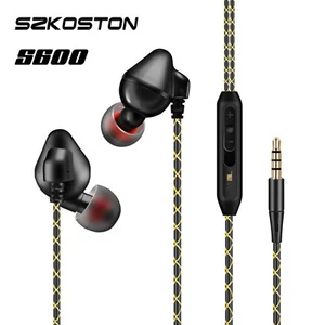 Super Bass In-Ear Kopfhörer Headset High End S600 in schwarz + PU-Hardcase - Bild 1 von 11