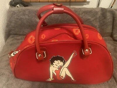 Bolso de mano Betty Boop para mujer de lona roja con doble asa con monedero Foto 1 de 4
