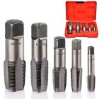 5pcs NPT Pipe Tap Set 1/8" 1/4" 3/8" 1/2" and 3/4" Carbon Steel Inch With Case