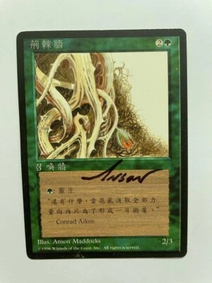 MTG ARTIST PROOF CHINESE BLACK BORDERED FBB WALL OF BRAMBLES ANSON MADDOCKS - Image 1 of 4