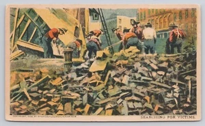1906 San Francisco Erdbebenkatastrophe Suche nach Opfern UDB Postkarte - Bild 1 von 2