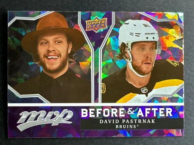 2021-22 UD MVP David Pastrnak Before and After BA-18 Boston Bruins - Image 1 of 2