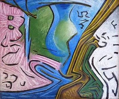 Jean CASTANIER dit LE CATALAN (1903-1972) HsP 50x60cm Abstraction lyrique CoBrA - Photo 1/4