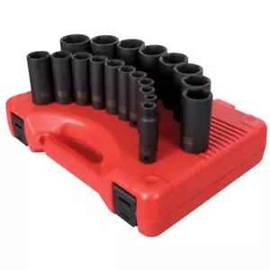 1/2 In. Drive Deep SAE Impact Socket Set (19-Piece) - Picture 1 of 11