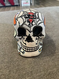 day of the dead dia de los muertos ceramic sugar skull multicolored  - Picture 1 of 6