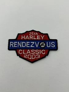 Parche bordado 25th Harley Rendezvous Classic 2003 HRC motociclista motocicleta - Imagen 1 de 2