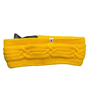 Hurley Yellow Cable Knit Ear Warmer Headband Women's Cozy Winter Accessories - Image 1 of 3