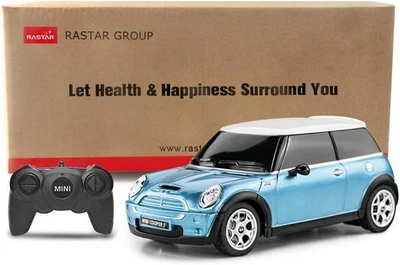Mini Cooper S 1:24 RC Car Blue, Remote Control Toy for Kids & Adults - Image 1 of 4