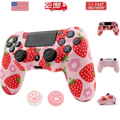Fundas de mando rosa para PS4, cubierta de mando de silicona fruta protector... Foto 1 de 4
