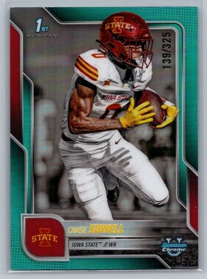 2025 Bowman Chrome University 1st Chase Sowell #123 Aqua Refractor /325 - Image 1 of 2