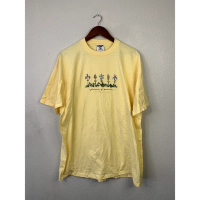 Vintage Jackson Hole Shirt Flowers Of Summer Flower Jerzees Yellow 90s Tee XL - Image 1 of 4