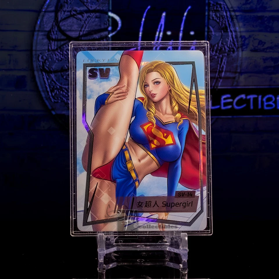 Supergirl Waifu Trading Card Lucky Goddess 2 Premium SV Holo Foil DC Comics - Image 1 of 3
