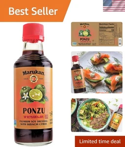 Authentic Ponzu Sudachi Citrus Dressing - 12 Oz Glass Bottle for Gourmet Cooking - Picture 1 of 11