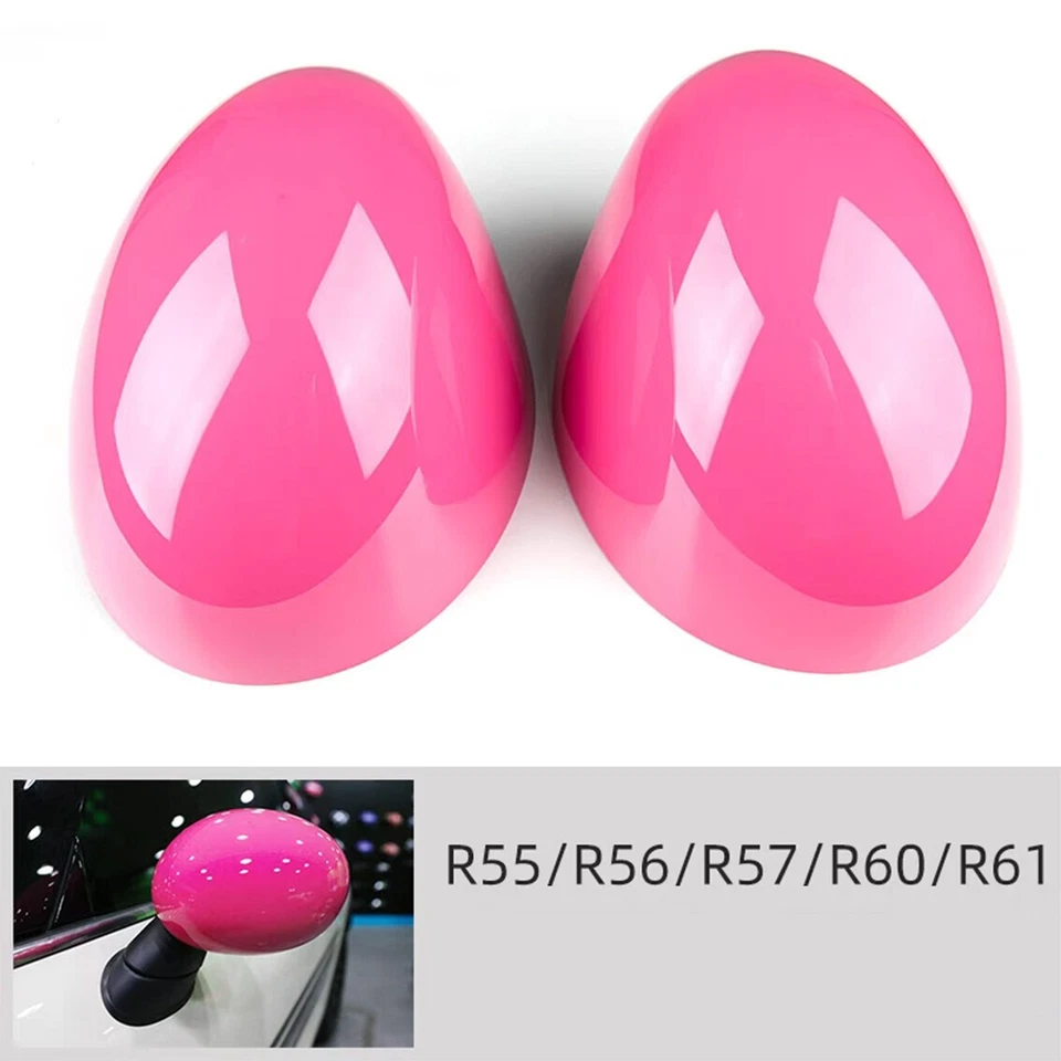 Cubierta de espejo retrovisor lateral rosa plegable manual para MINI Cooper R55 R56 R57 R58 R60 R61 Foto 1 de 4