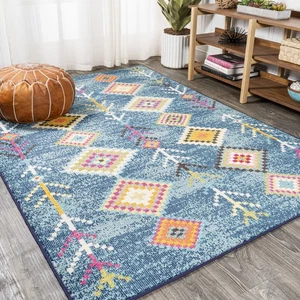 JONATHAN Y Lighting MOH105-4 Moroccan HYPE 4' x 6' Polypropylene - Blue - Picture 1 of 12