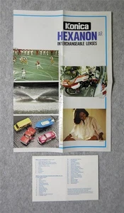 KONICA 1979 Hexanon AR Interchangeable CAMERA LENSES Color Ad Fold-out - Picture 1 of 2