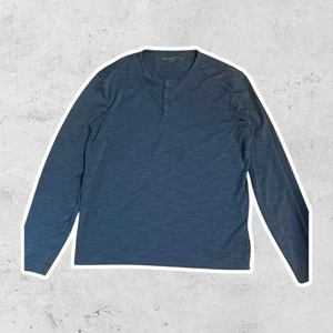 Camisa Top John Varvatos Luxe EE. UU. Henley Para Hombres Manga Larga Botón Henley - Imagen 1 de 8