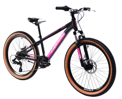 breluxx® 24 Zoll ALU Mountainbike Capriolo LC240 2D FS, Shimano 7G - black pink - Bild 1 von 4