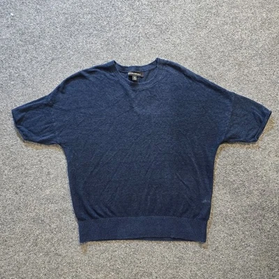 Suéter Banana Republic Mujer Talla XS Azul Mezcla de Lino Manga Corta Cápsula Foto 1 de 4