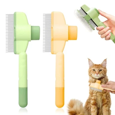 Zen Brush for Cats & Dogs - 2-Pack Self-Cleaning Pet Grooming Brush with Stainle - Image 1 of 4
