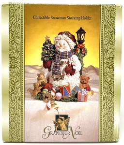 Vintage Grandeur Noel Snowman Christmas Stocking Holder Lamp Post Weighted - Picture 1 of 11