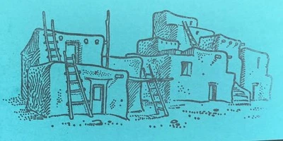 Sello de goma de adobe Southwest Desert Pueblo sin marca Foto 1 de 2