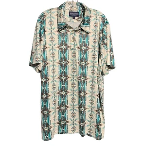 Men’s Panhandle Performance Strechy Aztec Print Polo Shirt Size XL Western - Picture 1 of 8