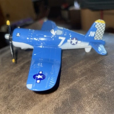 迪士尼PIXAR PLANES #7 SKIPPER RILEY BLUE 4.5英寸宽压铸玩具飞机美泰 — 第 1/4 张图片
