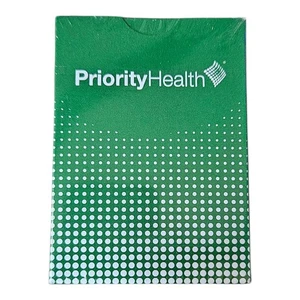 Mazo de cartas de juego Priority Health Insurance Company publicidad sellado - Imagen 1 de 2
