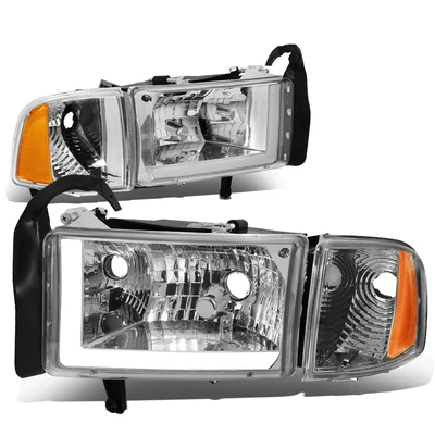Faróis de canto LED DRL ajuste 94-02 RAM 1500 2500 3500 cromado/âmbar - Imagem 1 de 4