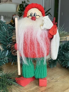 Vintage Swedish Tomte Figurine Folk Art Wood Santa Elf Gnome Christmas Handmade - Picture 1 of 9