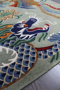 Antique Hand Knotted Tibetan Dragon Rugs 3x6 ft Home Decor Rugs - Picture 1 of 3