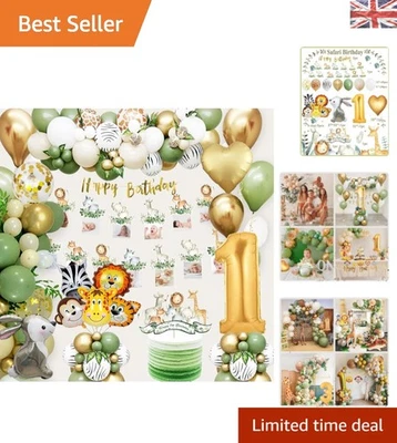 Unique Jungle Safari 1st Birthday Decorations Set for Boys - Memorable Party! - Image 1 of 4