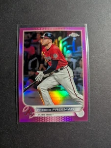 2022 Topps Chrome Pink Refractor Freddie Freeman #14 Braves - Picture 1 of 4