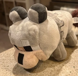 Mojang Jinx Minecraft Gray Baby Wolf Dog Stuffed Toy 8” Plush - Picture 1 of 12
