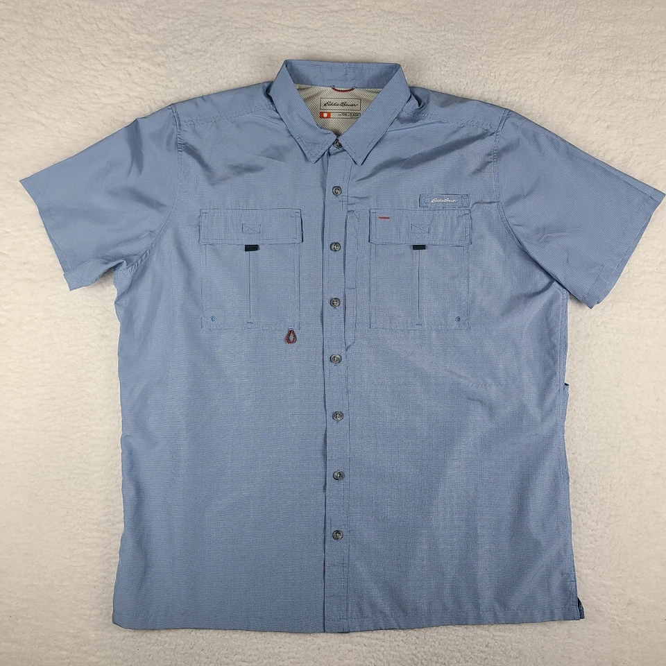 Eddie Bauer Shirt Mens T2XL 2XL XXL Tall Blue Classic Vented Sport Shop Flap - Image 1 of 4