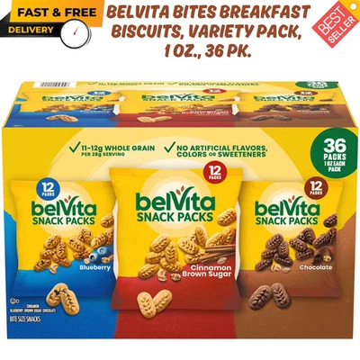 BelVita Bites Desayuno Galletas Variedad Pack - 36 Paquetes de Sabrosa Energía Matutina Foto 1 de 4