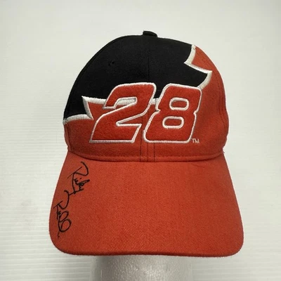 Vtg Nascar Mens Hat OS Red Black Ricky Rudd #28 Sharktooth Embroidery Retro NWT - Image 1 of 4