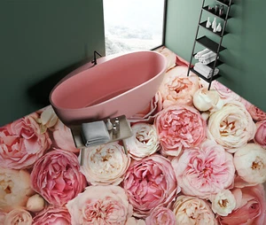 3D Pink Rose 53RAI69 Floor WallPaper Murals Wall Print Decal AJ WALL Fay - Picture 1 of 5