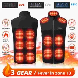 Heated Vest Warm Winter Electric Jacket with Battery Pack Heating Coat Thermal - Picture 1 of 23