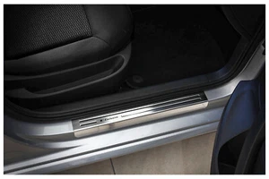 Listones de entrada exclusivos de acero inoxidable adecuados para VW Touran 2 5T R-Line 2015- - Imagen 1 de 5