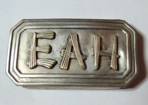 ANTICA FIBBIA PER CINTURA MADE IN GERMANY "EAH" ARGENTO TEDESCO... - Foto 1 di 4