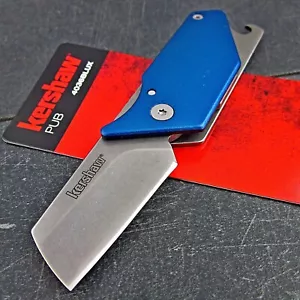 Kershaw Blue PUB 8Cr13MoV Blade Folding Pocket Knife Bottle Opener Screwdriver - Picture 1 of 5
