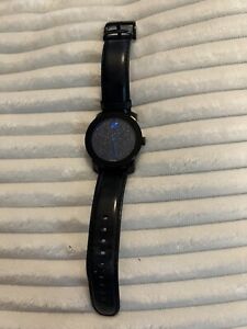 LIMITED EDITION! MOVADO BOLD Blue Glitter LEATHER WATCH No Longer Sold See Desc*