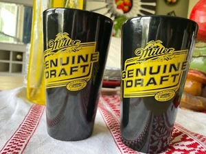 Occhiali Vintage Miller Vera Draft Ceramica Pinta di Birra Nero Giallo Set di 2 - Foto 1 di 6